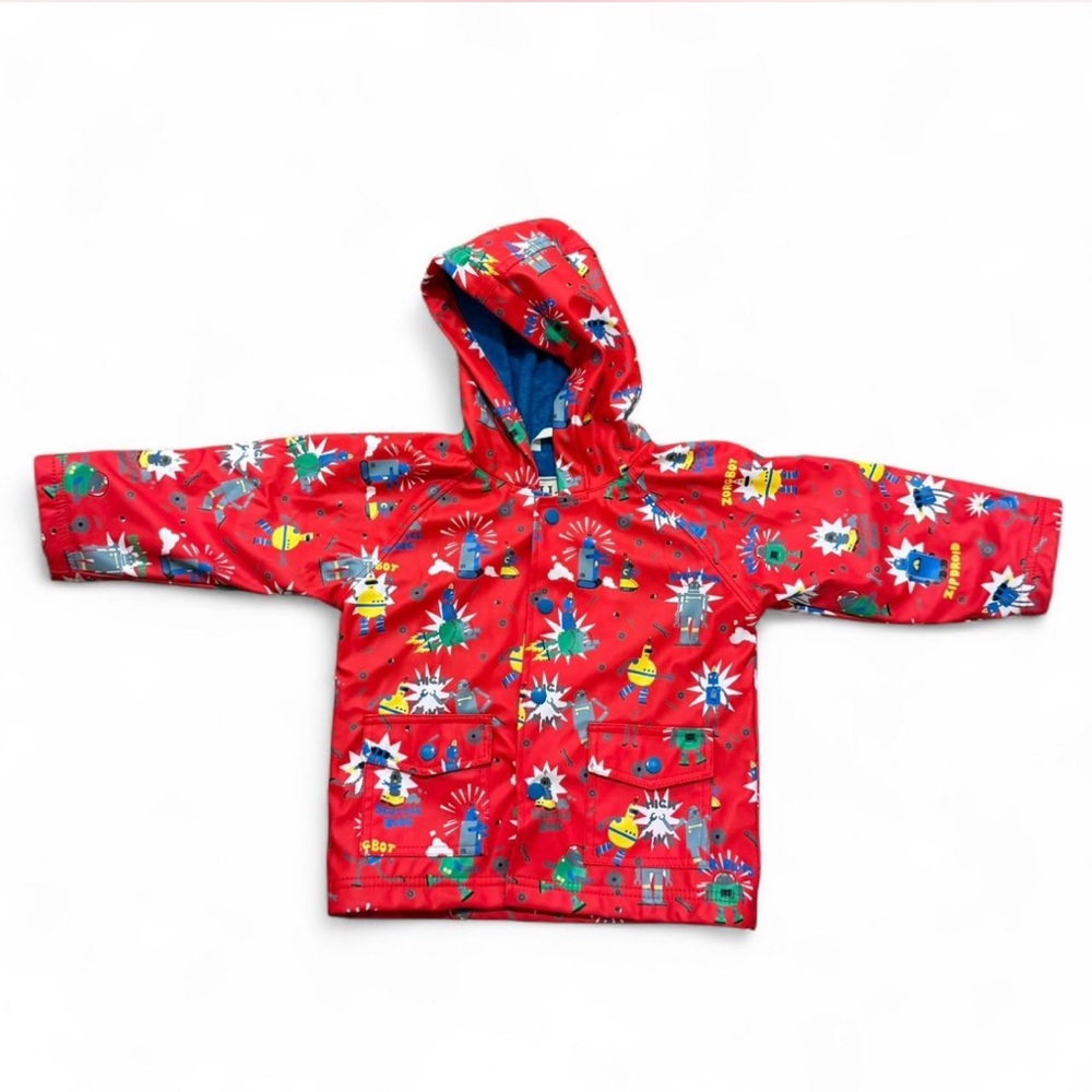 Hatley Vibrant Red Raincoat with Blue Interior size 18-24 months New